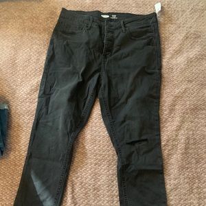 Old navy high rise black denim w button fly